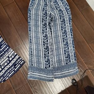 Patterned wide leg pants